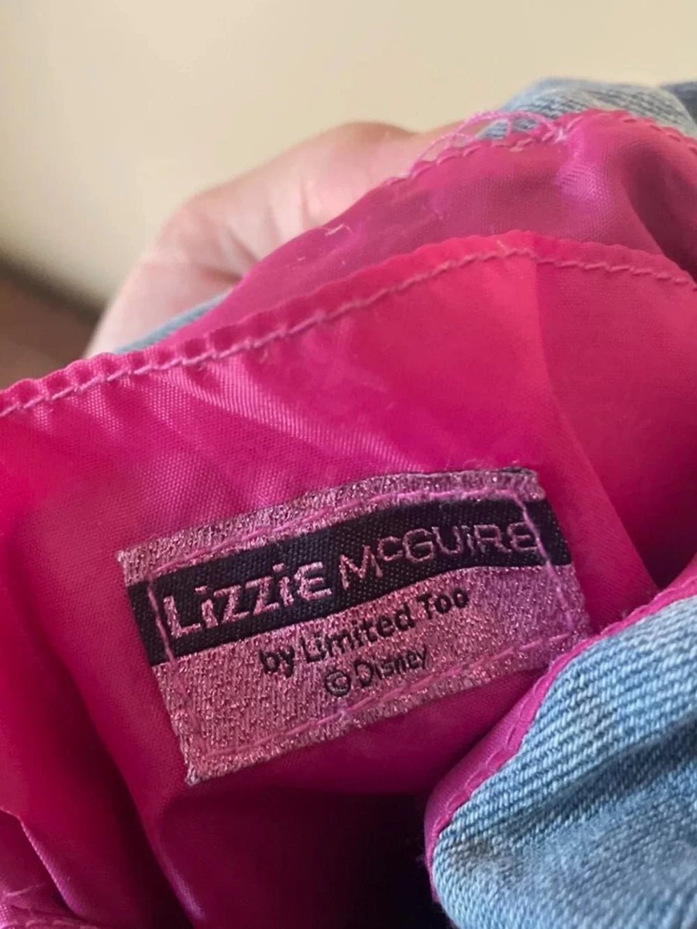 Disney Lizzie McGuire Light Blue Denim Butterfly Ring-Handle Hobo Bag